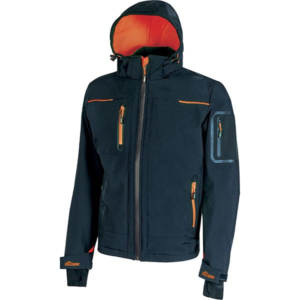 U-Power MIKY, Giacca Softshell, con Multitasche, Tessuto Stretch, Antivento, Idrorepellente, Capospalla, Con Polsini Elasticizzati, Bande Riflettenti ( YELLOW FLUO_3XL